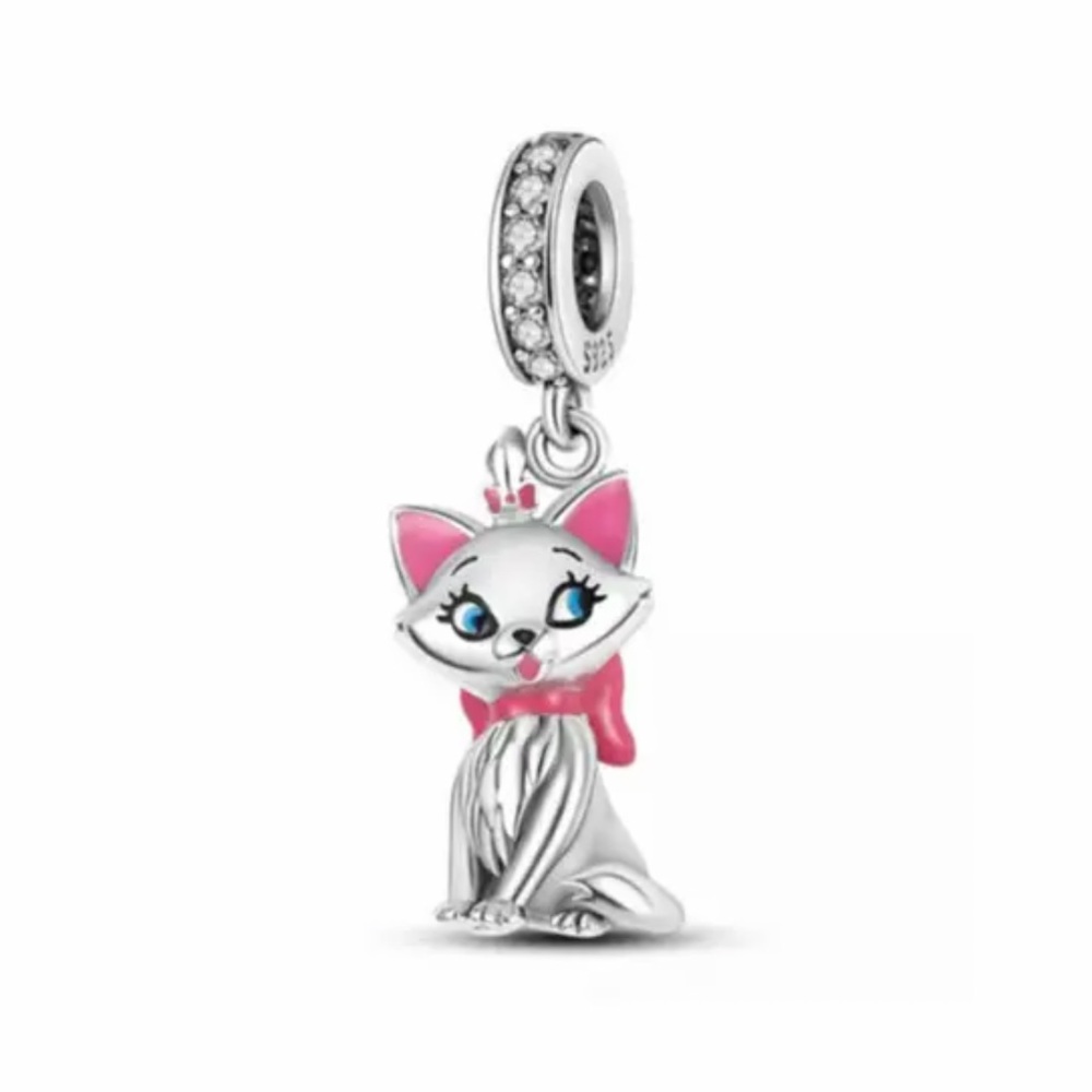 NWOT Disney Marie The Cat Dangle Charm Sterling Silver 925